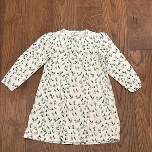 Petite Plume flannel nightgown holiday pjs with Green Tree Pattern size girls 8